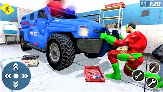 Superhero Police Car Mechanic:  Superheld Polizei Auto Werkstatt screenshot 2