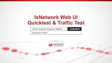 "IxNetwork Quicktest & Traffic Test" - Short Demo