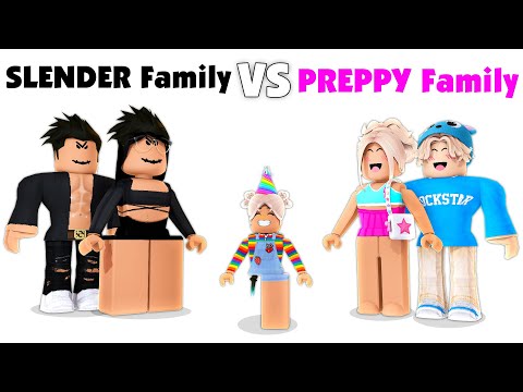 BACON VS SLENDER VS SOFTIE VS PREPPY FAMILY (Roblox Brookhaven RP) 