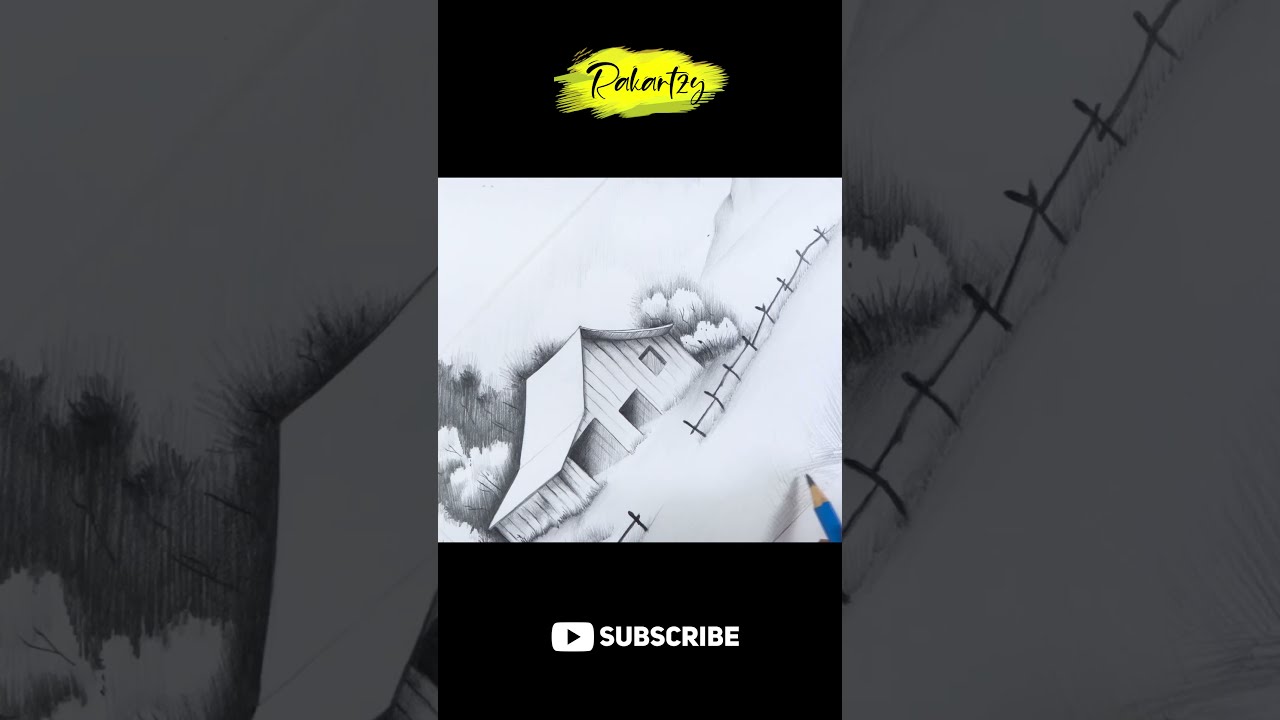 Beautiful landscape drawing | Pencil sketch 