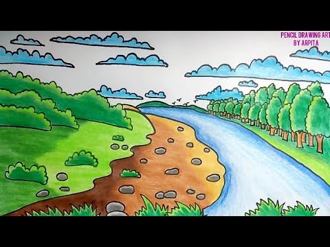 How to Draw a River - Really Easy Drawing Tutorial | Drawing tutorial easy,  Drawing tutorial, River drawing