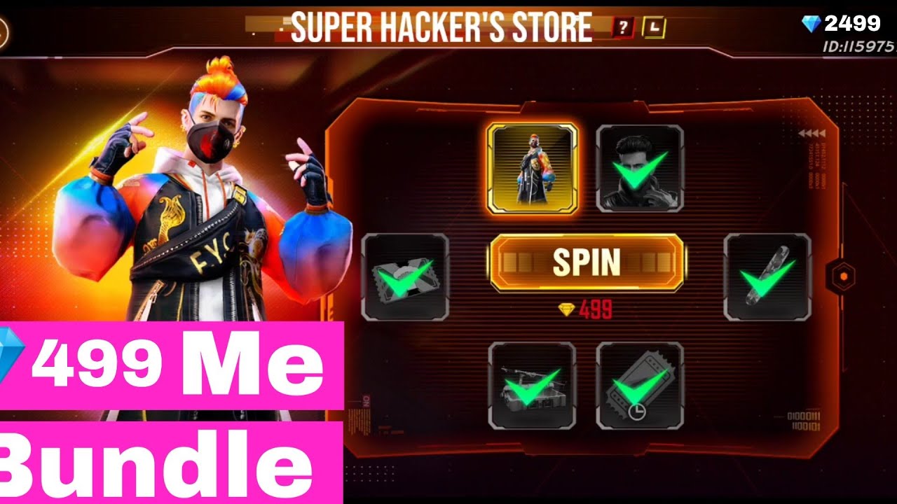 New Super  Hacker's bundle event Store Free Fire || 1 Spin 💎499 pe milta he 