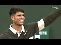 Carlos Alcaraz reacts after his victory over Ben Shelton in round four at Roland-Garros 🙌
