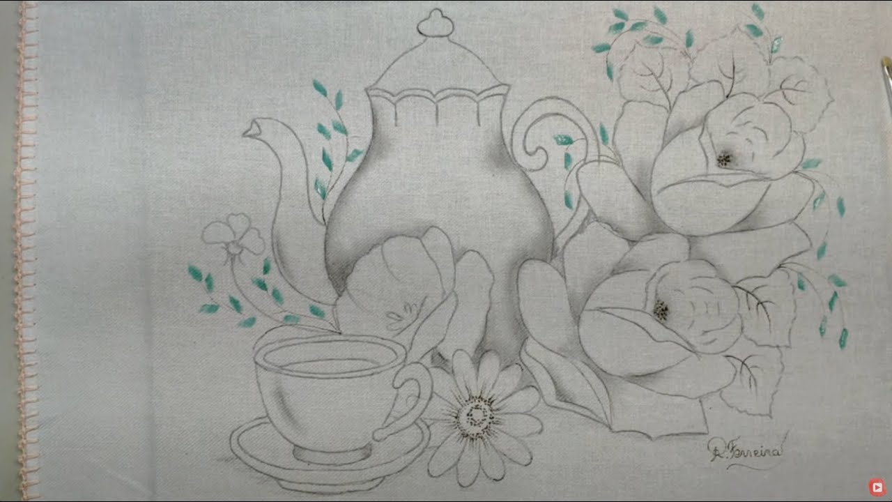 Roberto Ferreira - Vamos Pintar Bule com Rosas e Margarida - Parte 1