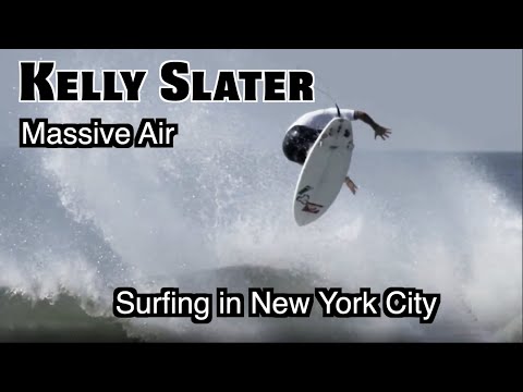 KELLY SLATER  SURFING IN NEW YORK CITY