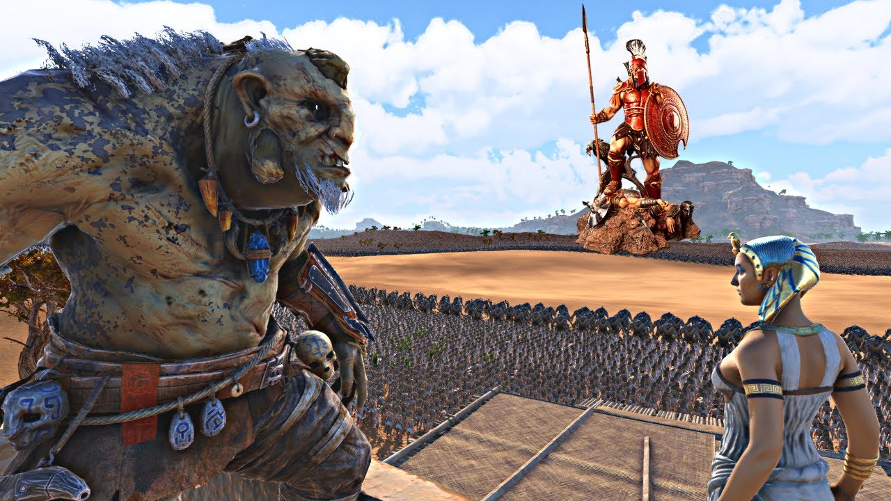 CLEOPATRA COOPERATES WITH THE TROLL KING AGAINST THE ROMAN ARMY - Epic Battle Simulator 2 - UEBS 2