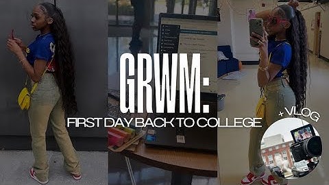 GRWM:FIRST DAY BACK TO COLLEGE + VLOG|classes, outfit, chit chat & etc