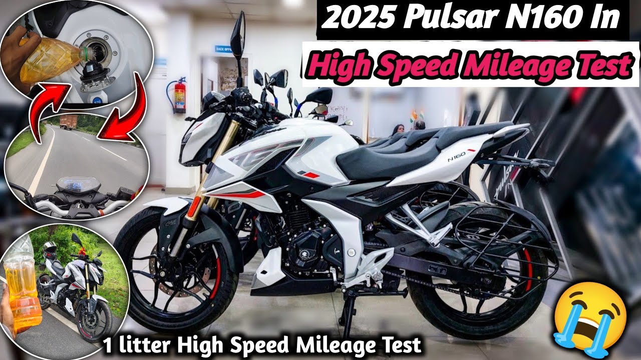 New Bajaj Pulsar N160 1L High Speed Mileage Test | Shocking Result😱 2025 