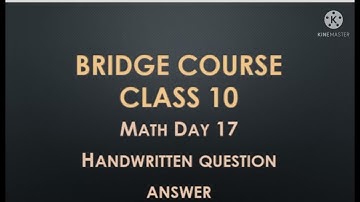 bridge course class 10 math Day 17 setu aabhyas Handwritten question answers