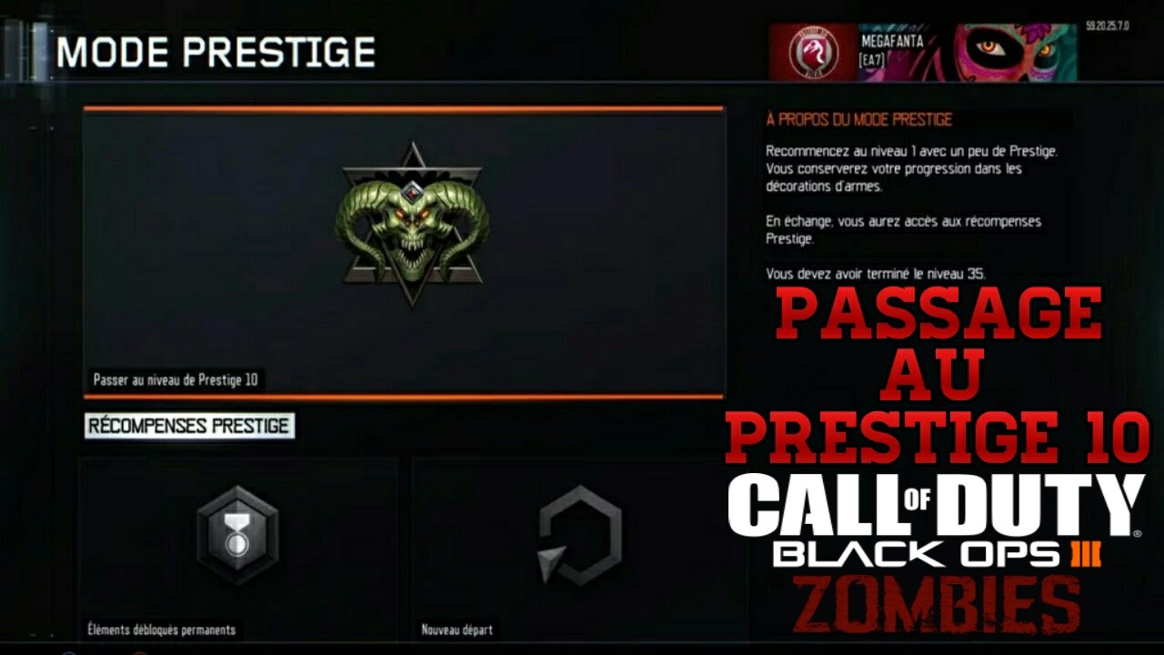 COD BO3 PASSAGE AU PRESTIGE 10 ZOMBIES YouTube