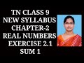 9th Std Maths Chapter 2: Real Numbers Exercise 2.1 Q1