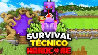 Hice una GRANJA DE CAÑA DE AZUCAR &amp; un PORTAL EPICO en mi SURVIVAL TECNICO HARDCORE 1.19!✌ (#4)