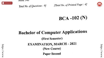 BCA 1ST SEM PROGRAMMING PRINCIPLES AND ALGORITHM BCA N MAR 2021 | CSJMU