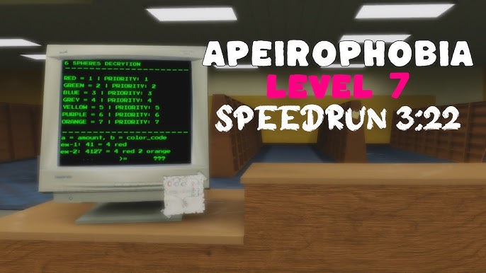 APEIROPHOBIA ROBLOX LEVEL 7 CRACK THE COMPUTER VERY QUICK AND EASY