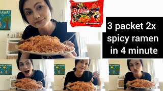 3 packet 2x spicy ramen challenge gone wrong |What happened?| #ramen #food  #challenge