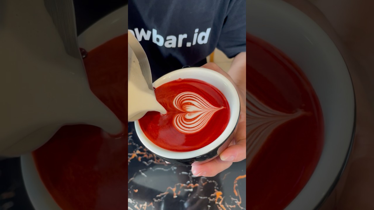BEAUTIFUL LATTE ART [Red Velvet Jago Minuman] #latteart