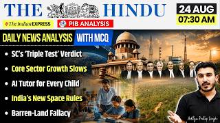 The Hindu News Analysis | 24 August 2026 | PIB Current Affairs + MCQs | UPSC Prelims & Mains