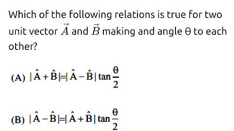 #jeemain2022 Which of the following relations is true for two unit vectors A and B making an angle
