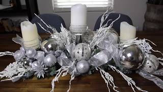 DOLLAR TREE GLAM CENTERPIECE  2018 / Frosty Centerpiece DIY/ How To Make A Centerpiece On A Budget