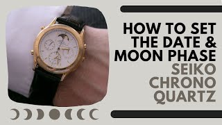 How to Set or Adjust the moon phase Calendar and Date on a Seiko Watch