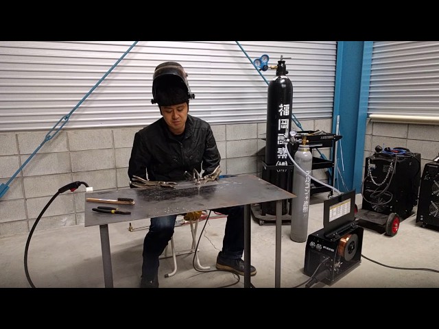 半自動溶接機WT-MIG160で厚み0.8mmの薄板を混合ガス溶接 - YouTube