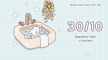 30/10 Pomodoro timer | 3 hours - Relax & study with me Lofi | Bubbly bear #timer #pomodoro #relaxing