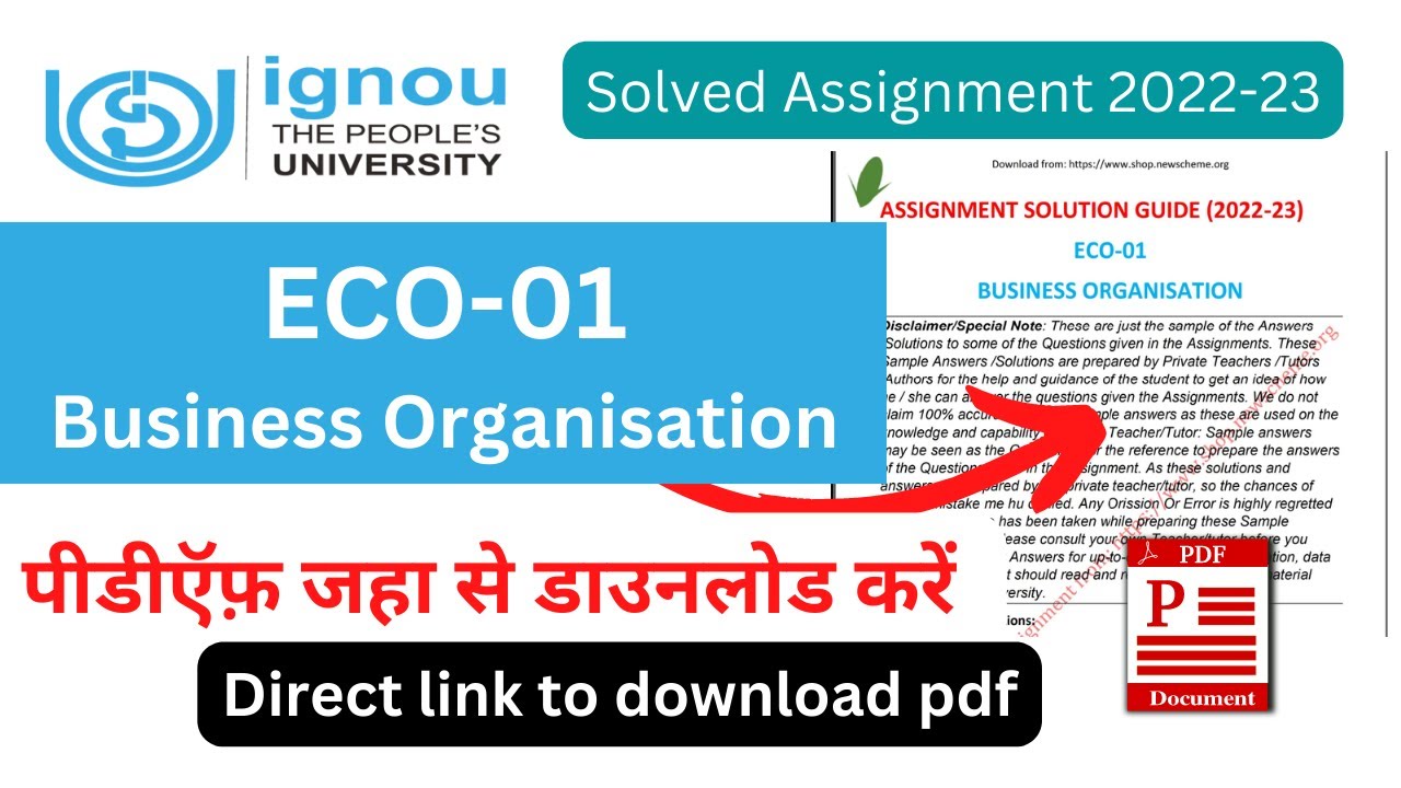 ECO 01 Solved Assignment 2022-23 pdf | BCA| BCOM Solved Assignment pdf