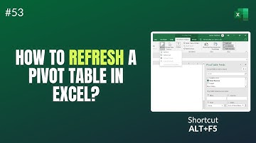 Shortcut to Refresh a Pivot Table when Source Data gets Changed in Excel - Shiva Charan #pivottables