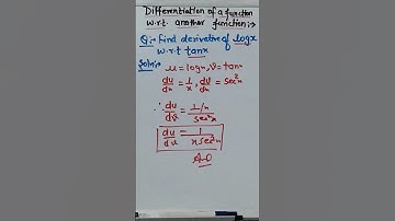 Derivative of a function logx wrt another function tanx