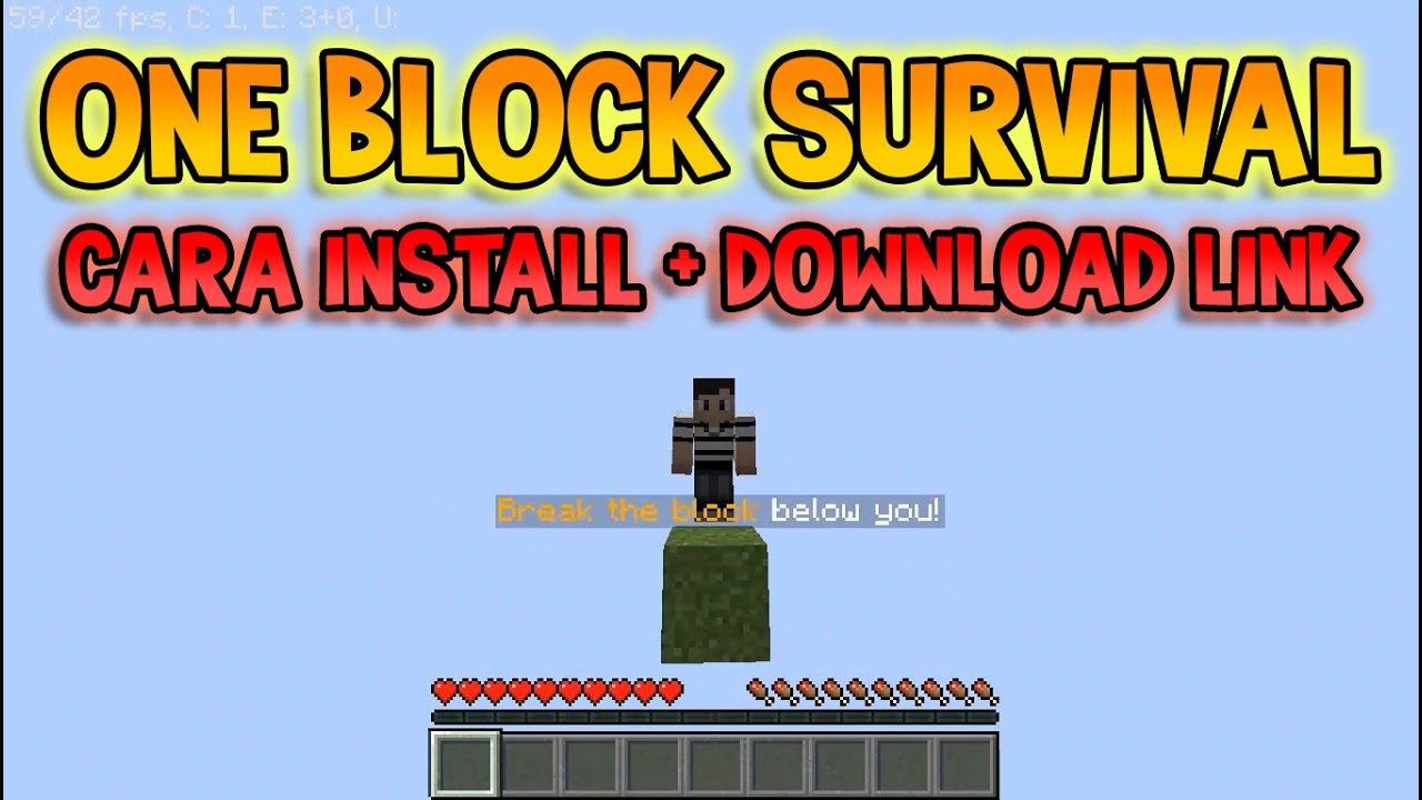 Cara Install Map Minecraft One Block Survival + Download