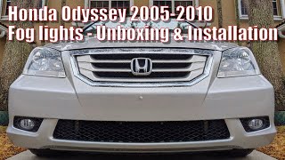 Honda Odyssey 20052010  Aftermarket Fog Light + OEM Switch/Harness Unboxing & Detail installation.