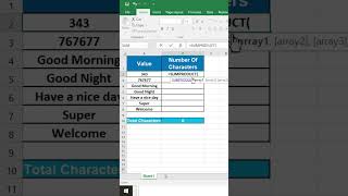 Excel Formula | Value Se Number of Characters Count Karei (LEN Function) #excelformula