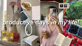 7AM PRODUCTIVE days in my life! 🍓new room decor, vanity organization, healthy habits & shopping!