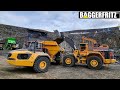 Volvo L350H loader fills Volvo A60H dumper at SteinExpo 2024