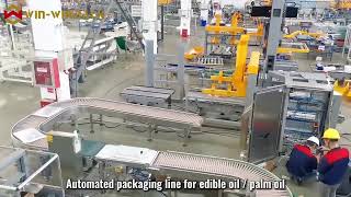 Celebrity WIN-WIN PACK Drop Packer & Single Column Joint Palletizer for Edible Oil/Palm Oil Packaging Profile