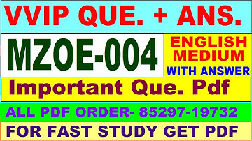 MZOE 004 important questions with answer in English | mzoe 004 Previous Year Question Paper