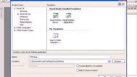 How to create a new Visual WebGui application