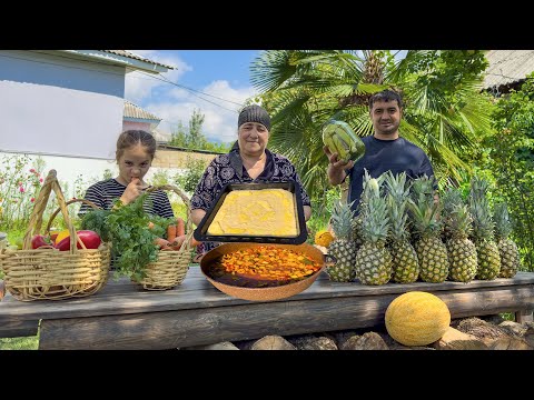 UNUSUAL RECIPES WITH PINEAPPLES! GRANDMA COOKING PINEAPPLE JAM AND CAKE 