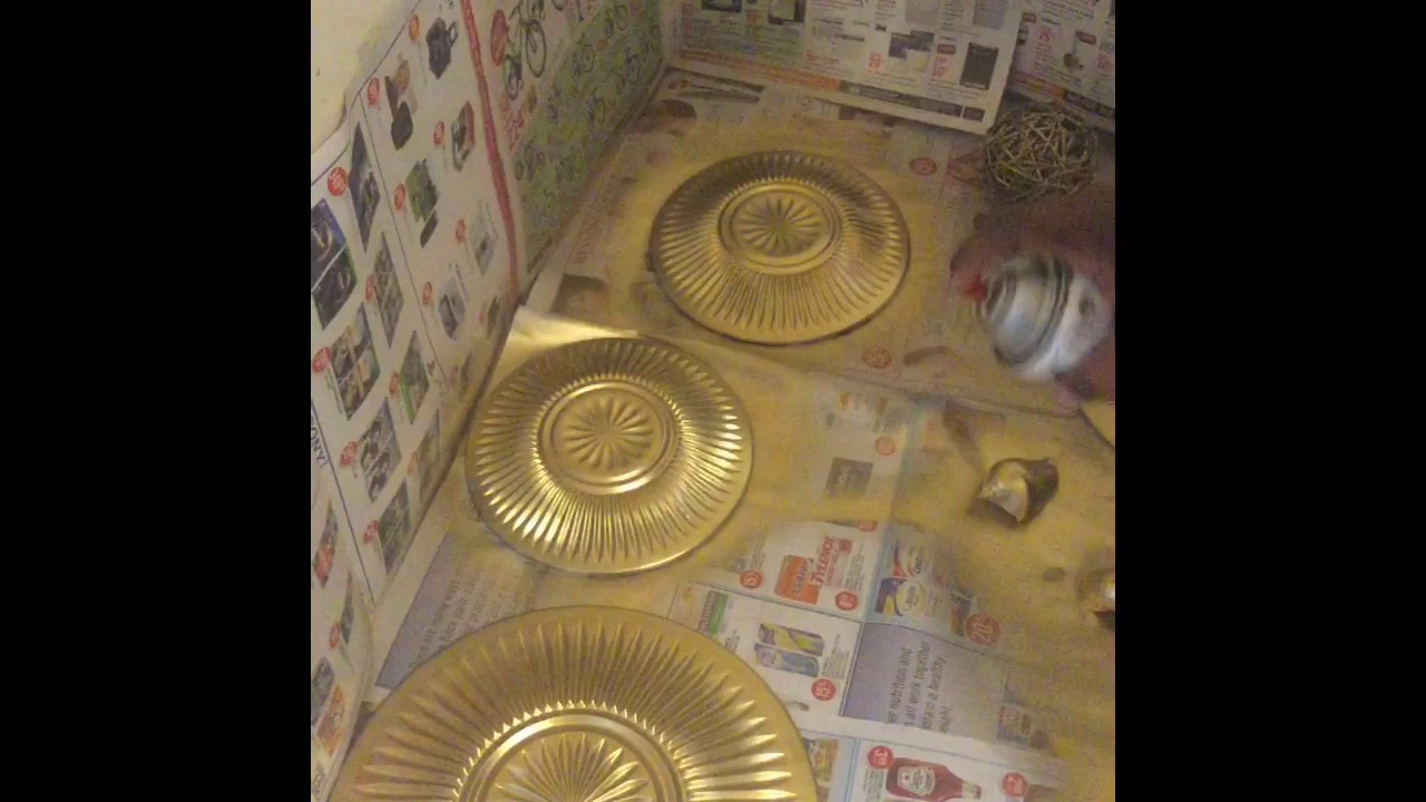 Gold DIY Dollar Tree Plates (Black & Gold Tablescape) YouTube