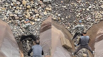 2,500 tons sand ship unloading pebbles  | Satisfactory video | Vlog of working on the barge