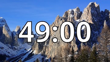 49 Minutes Winter Timer Countdown With Music and Alarm (Simple Beep)