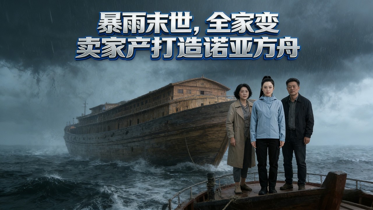 《暴雨末世，全家變賣家產打造諾亞方舟》從海嘯末世重生歸來，許瑤一家只剩30天。 賣掉一切，改造廢船，打造雙層鋼鐵堡壘。