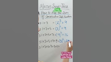 Sum of Consecutive Odd Numbers trick | Math short trick #shorts #maths #viralvideo #mathstrick