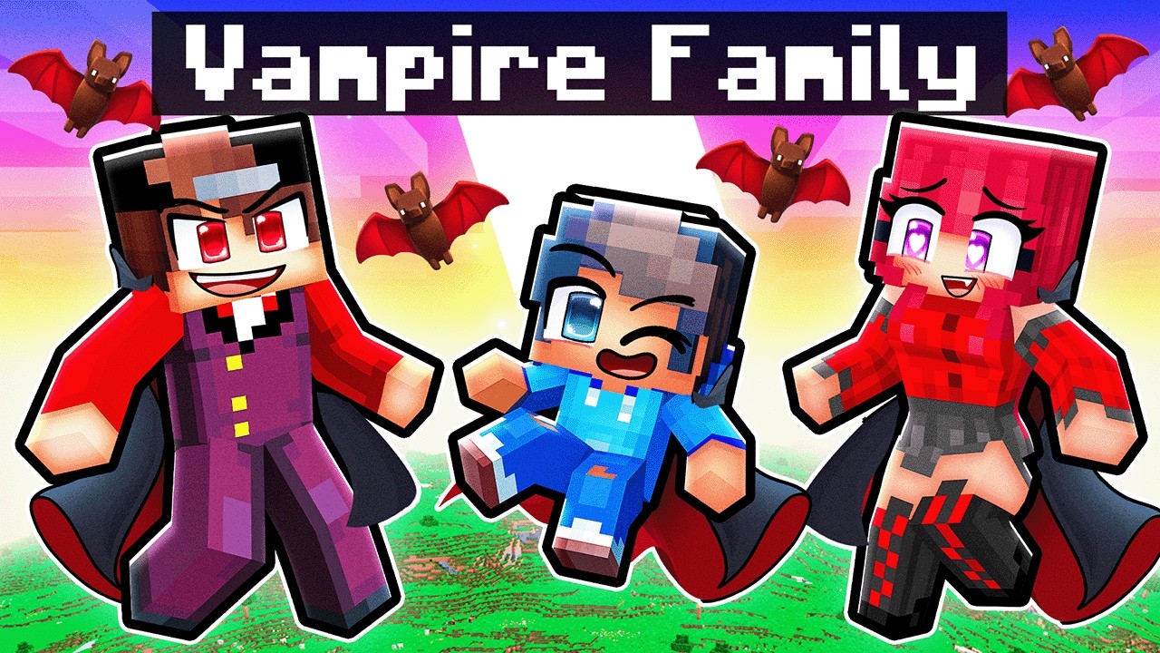 Having a VAMPIRE FAMILY in Minecraft!