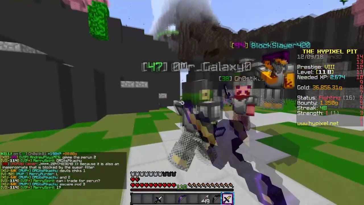 Using Sweaty 6 to get prestige 9 ft an Admin - Hypixel The Pit Moments