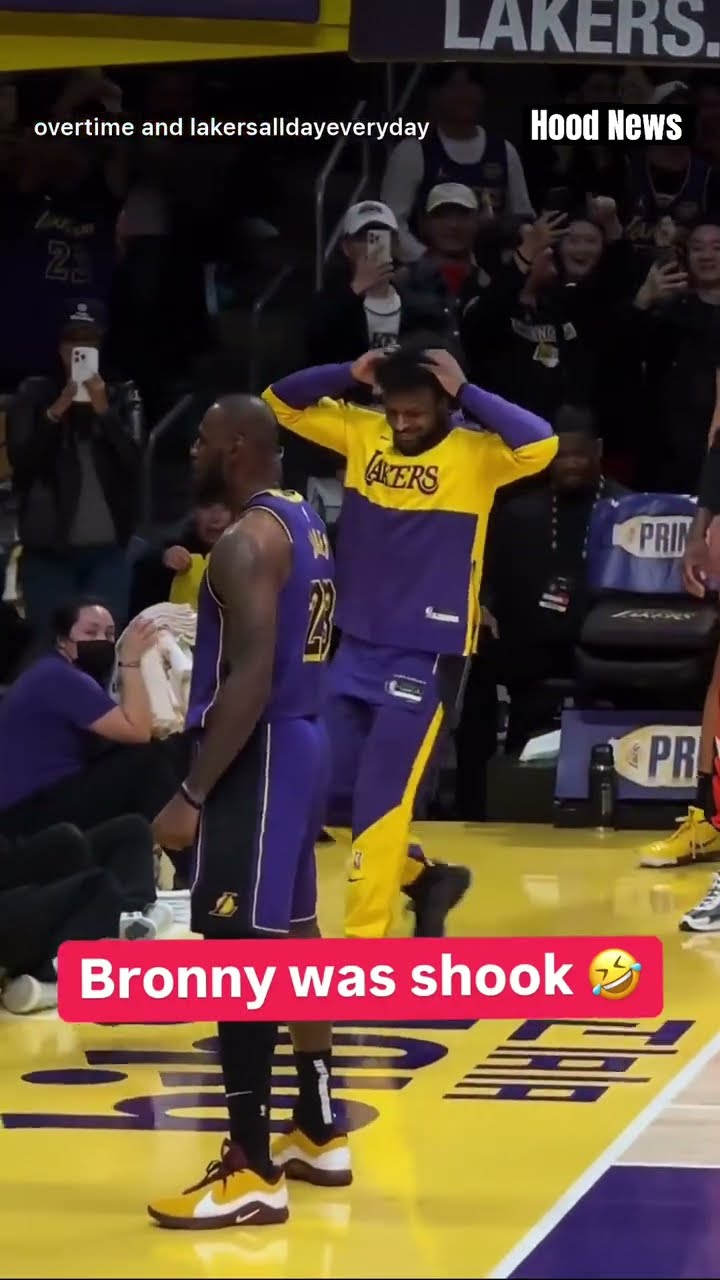 Bronny was shook #hoodnews #bronnyjames #kingjames #lakers #NBA #basketball #viralvideo #sports #omg