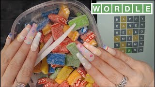 ASMR WORDLE & Gummy Candy Eating on iPad | Whispered Game Play screenshot 5