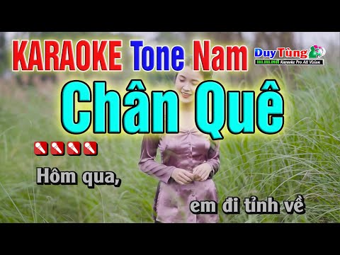 Karaoke || Chân Quê – Tone Nam ( Cha Cha ) Nhạc Sống Duy Tùng