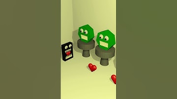 😱 Confused Monster Cube Hungry for Hearts ❤️ | Viral Blender Animation #fyp #loopvideos #endlessloop