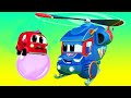 Truck videos for kids -  APRIL FOOL : Super HELICOPTER saves the day - Super Truck in Car City !